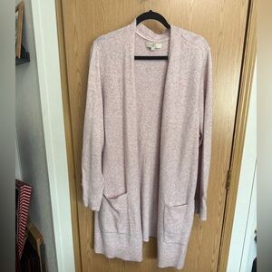 LOFT Soft Pink Open Cardigan Sweater